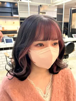 セミロング カラー ヘアアレンジ 🎀暖色カラー🎀 ♡yurika♡のヘアスタイル