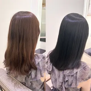 セミロング ヘアアレンジ🪽🎀 艶カラー/天王寺のヘアスタイル