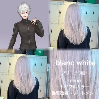 セミロング カラー ブリーチカラー 🩵MIZUKIのヘアスタイル