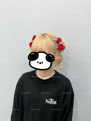 セミロング ヘアアレンジ Hairset minoriのヘアスタイル