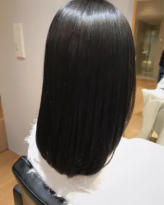 ミディアム カラー パーマ ヘアアレンジ 松田 亮葉のヘアスタイル