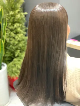 セミロング カラー ヘアアレンジ 髪質改善×ハイトーン 中田啄也のヘアスタイル