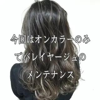 セミロング カラー 髪質改善カラー韓国風 レイヤーtudaのヘアスタイル
