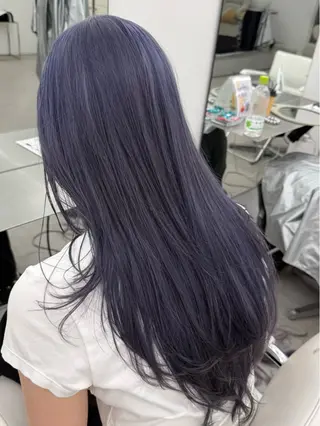セミロング 割れない顔まわり× 小顔補正レイヤー難波のヘアスタイル