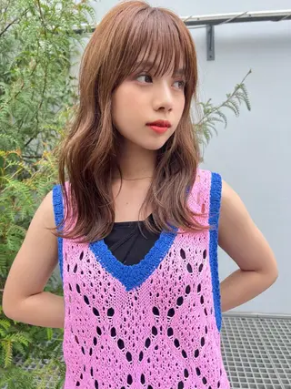 セミロング カラー 🌺柔らか透明感 カラー🌊MAMIのヘアスタイル