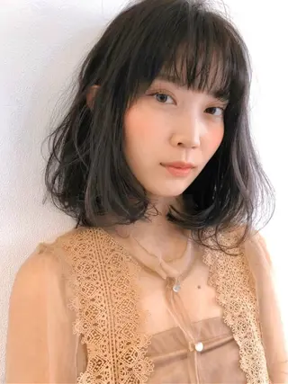 ミディアム 似合わせカット 迫留由弥のヘアスタイル