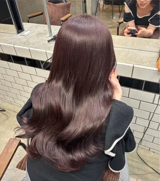ロング カラー 🌷ラベンダーピンク 顔まわり🌷ねいろのヘアスタイル