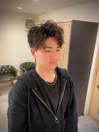 ミディアム カラー パーマ メンズ 🌟30代~50代の お客様も大歓迎/竹井のヘアスタイル
