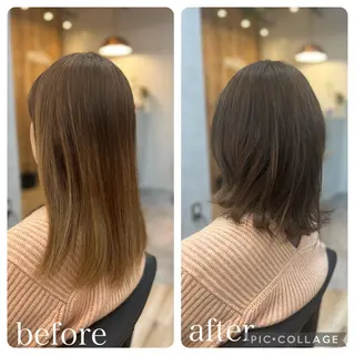 セミロング Aguhair milo森山知幸のヘアスタイル