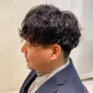 ショート パーマ メンズ ナツハラ サトシのヘアスタイル