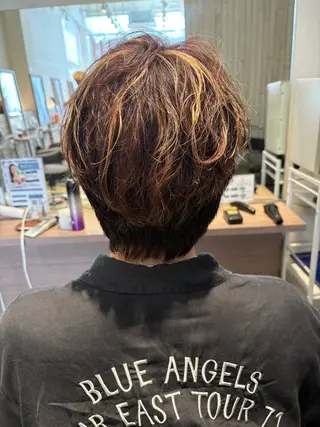 ショート パーマ メンズ ✨髪質改善カラー✨ 赤味除去カラー/理久のヘアスタイル