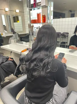 ミディアム カラー パーマ ヘアアレンジ メンズ キッズ ネイル マツエク・マツパ アイブロウ 🦋縮毛/韓国レイヤ ー/透明感カラー🦋のヘアスタイル