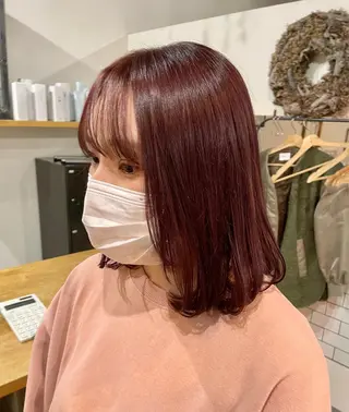 ミディアム カラー タケウチ サトミのヘアスタイル