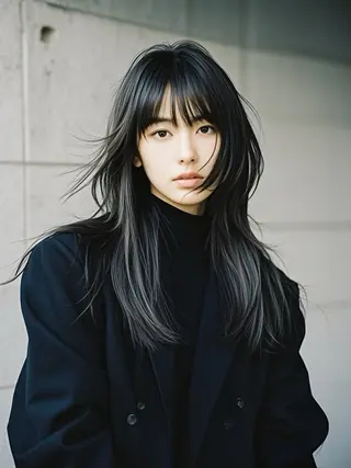 ロング ウルフカット 811 大阪梅田 ウルフのヘアスタイル