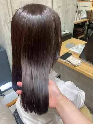 ミディアム ✨色持ちの良い艶 カラー✨蟹江真世のヘアスタイル