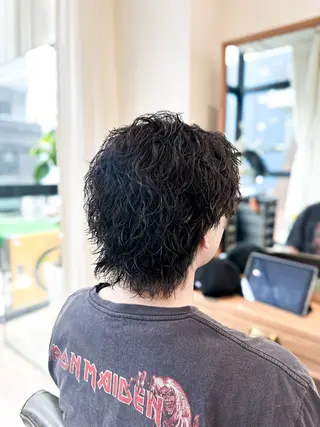 パーマ メンズ ブリーチカラー🔥 パーマ【佐々木凌平】のヘアスタイル