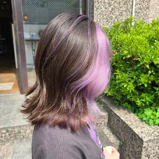 ミディアム カラー ブリーチ、デザイン  カラー福士直矢のヘアスタイル