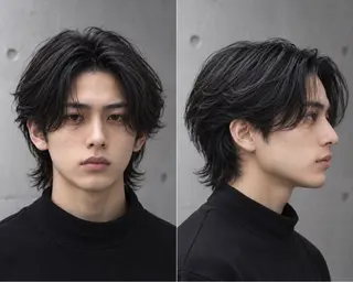 ショート パーマ メンズ ウルフスタイル アメ村 河合顕正のヘアスタイル