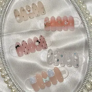 ネイル nami🐰🎀 ガーリー/堺筋本町のネイルデザイン