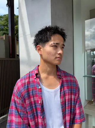 パーマ メンズ スパイキーショート/ ピンパーマ特化のヘアスタイル
