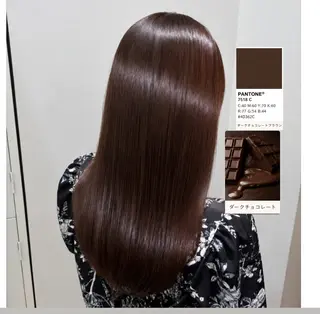 ミディアム カラー ヒナ/酸性ストレート /髪質改善のヘアスタイル