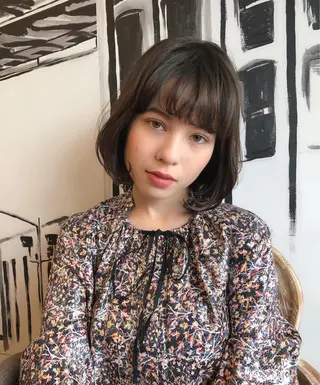 ミディアム ✨色持ちの良い艶 カラー✨蟹江真世のヘアスタイル