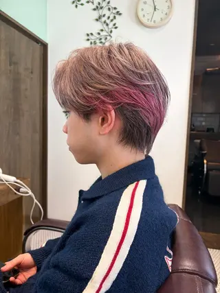 カラー メンズ ボブ&寒色🎐ᩚ 短髪 COCOROのヘアスタイル