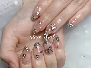 ネイル エツメ💅 長さ出し🎀デザインのネイルデザイン