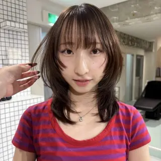セミロング カラー キラリ/柔らかカラー /オリーブカラー🍵のヘアスタイル