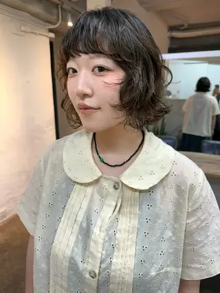 ショート パーマ 森貴裕/ニュアンス パーマ/オリーブのヘアスタイル