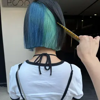 ミディアム カラー 堺 鳳 ママ美容師 yukariのヘアスタイル