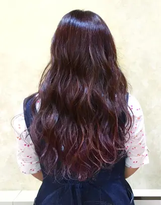ミディアム セミロング ロング カラー 沖 宜志のヘアスタイル