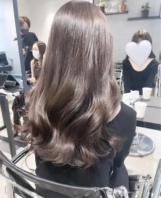 ミディアム カラー パーマ ヘアアレンジ 透明感カラー✂︎ /縮毛矯正/YUKAのヘアスタイル