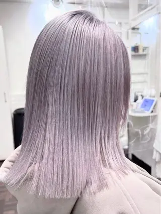 セミロング カラー shun/ハイトーン /透明感カラー️🫧のヘアスタイル