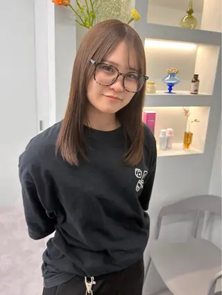 セミロング カラー 挟間  直人のヘアスタイル