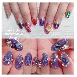 ミディアム ネイル 🐾enen style 🐾のネイルデザイン