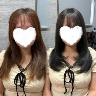 セミロング カラー 9月から綾瀬/ 内田志乃のヘアスタイル