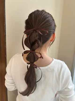 セミロング ヘアアレンジ 🎀大竹美侑/顔まわ りカット/レイヤーのヘアスタイル