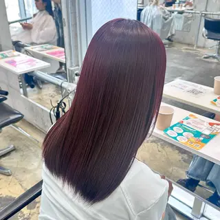 セミロング カラー ヘアアレンジ 🎀モテ暖色× エクステ🎀あかりのヘアスタイル