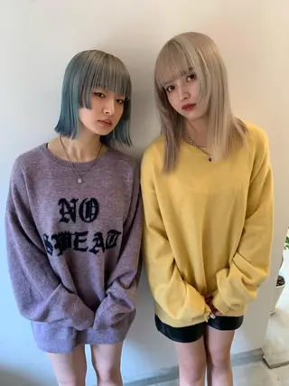ミディアム カラー wakana/ 柔らかベージュカラーのヘアスタイル