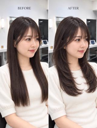 ミディアム 韓国風/髪質改善/ ナガヤアキラのヘアスタイル
