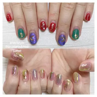 ミディアム ネイル 🐾enen style 🐾のネイルデザイン