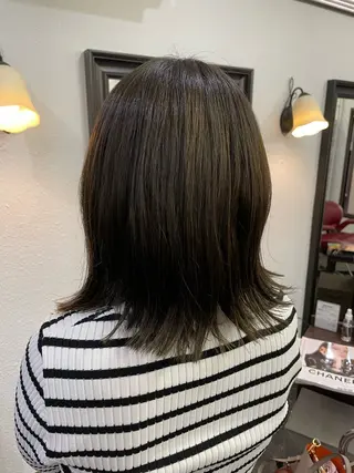 ミディアム カラー パーマ コゾノ ミキコのヘアスタイル