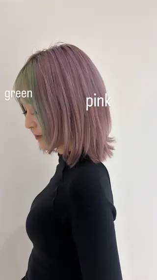 セミロング カラー 🍓ハイトーンカラー 🎀nene🍓のヘアスタイル
