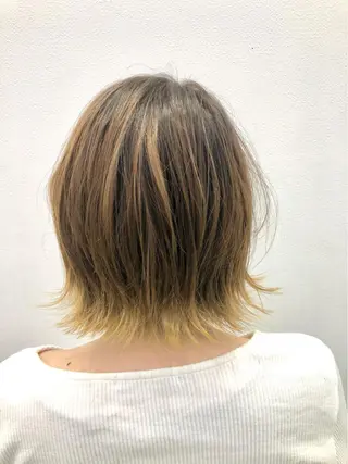ミディアム カラー パーマ ヘアアレンジ ネイル マツエク・マツパ エビスザキレン/メン ズ/心斎橋🌳のヘアスタイル