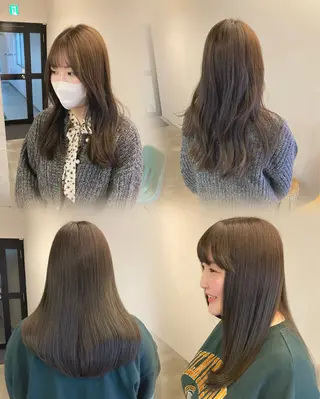 ロング カラー 透明感カラー レイヤー亀井唯登のヘアスタイル