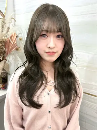 セミロング カラー 🦋高瀬寛菜🦋 韓国レイヤーのヘアスタイル