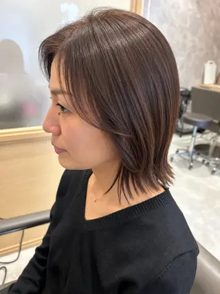 セミロング カラー 久木原 ゆりのヘアスタイル
