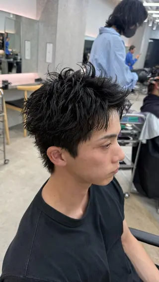 カラー ヘアアレンジ メンズ キッズ 栄💗スパイキー⚡️ |パーマ|haruのヘアスタイル