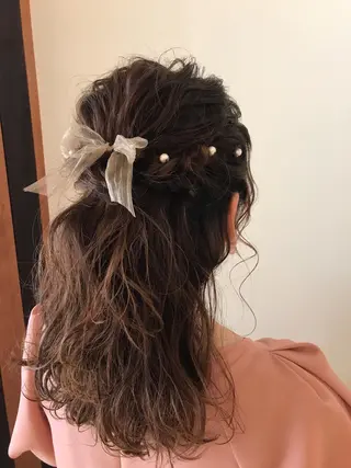 セミロング ヘアアレンジ 清水 ちひろ ✄トップスタイリストのヘアスタイル